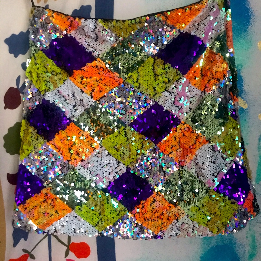 Harlequin sequin miniskirt from Forever21.